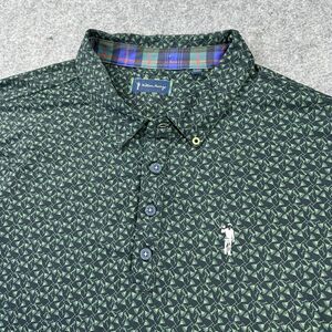 William Murray Polo Shirt Mens XL Green Cocktail Print Golf Performance Stretch